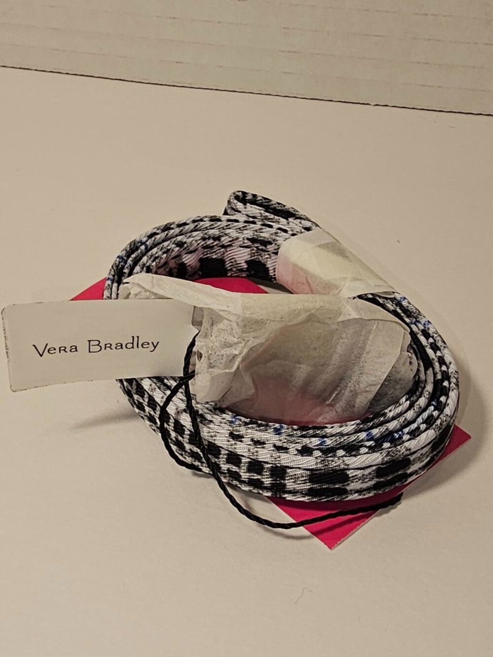 NWT Vera Bradley Lanyard Bedford Plaid ID Holder Keychain Keys Purse Bag College